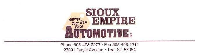 Sioux Empire Automotive, Tea, SD, 57064